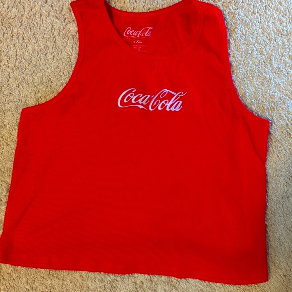 Red Coca Cola cropped tank top
